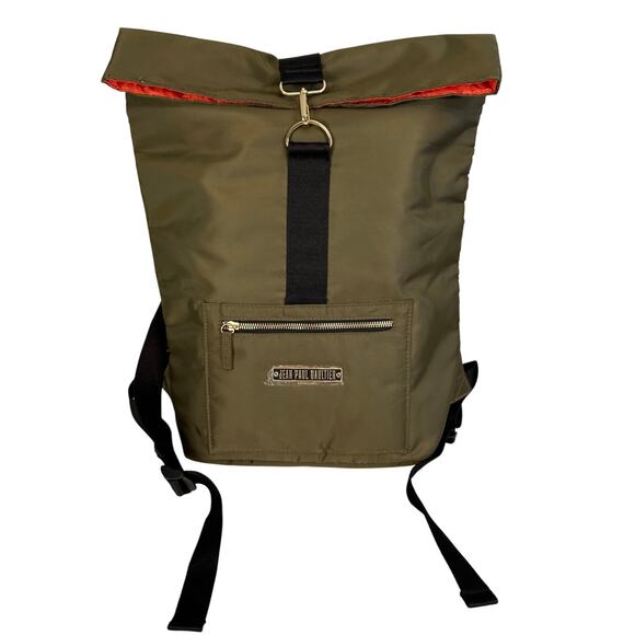 Jean Paul Gaultier Other - Jean Paul Gaultier Parfums Backpack Travel Weekend Bag Fold Over Top Green NWOT